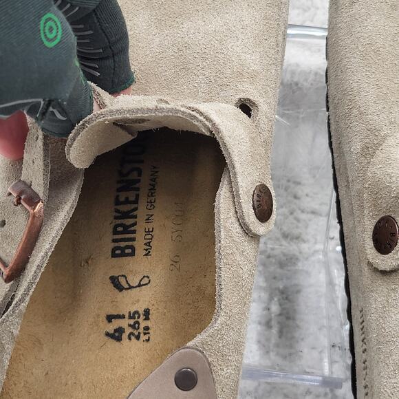 NEW Birkenstock Tokio Suede Leather Taupe Sandals Womens size 41 10-10.5 - Picture 4 of 8